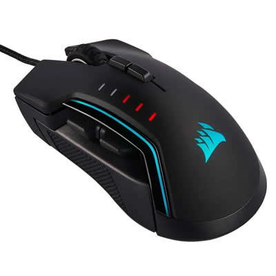 CORSAIR MOUSE GAMER CH-9302211-NA NEGRO GLAIVE RGB PRO18K DPI-CABLE