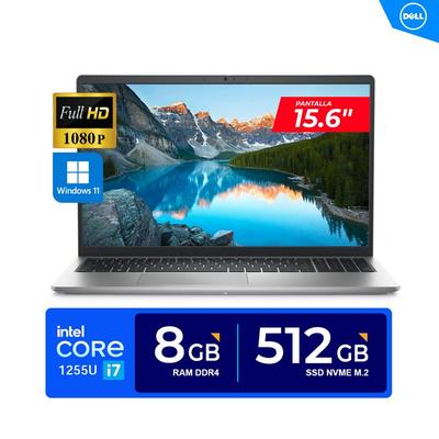DELL LAPTOP INSPIRON 15 3520 15.6" FHD CORE I7-1255U 3.50GHZ 8GB DDR4 512GB WIN11 SILVER