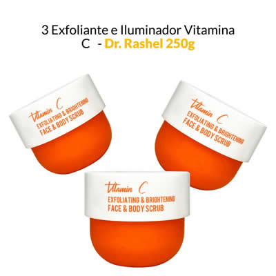 DR RASHEL PACK 3 CREMA FACIAL EXFOLIANTE E ILUMINADOR VITAMINA C 250 GR