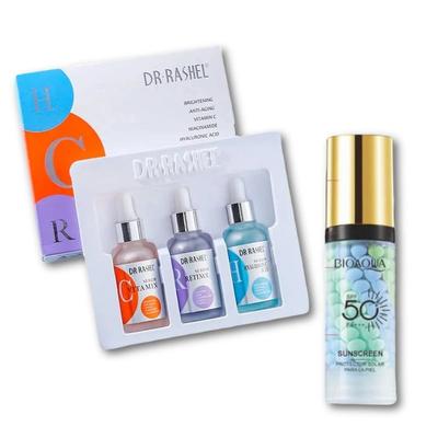 DR RASHEL PACK 3 SERUM + PROTECTOR SOLAR SPF50 CON BASE BIOAQUA