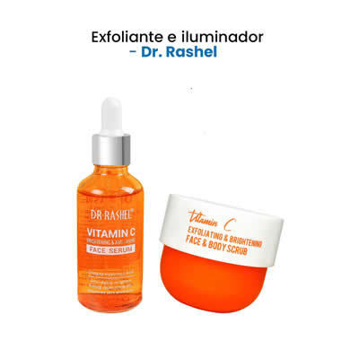 DR RASHEL SET TRATAMIENTO FACIAL SERUM ANTIEDAD 50 ML + EXFOLIANTE E ILUMINADOR VITAMINA C 250 GR