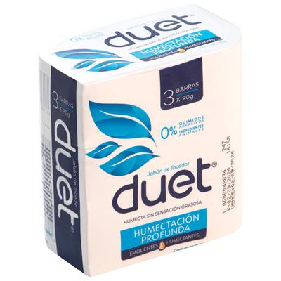 DUET JABON DE TOCADOR DUET HUMECTACION PROFUNDA 90G X 3UN