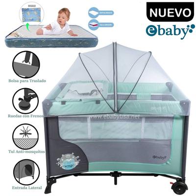 EBABY CUNA CORRAL CON CAMBIADOR HAPPY DREAM VERDE