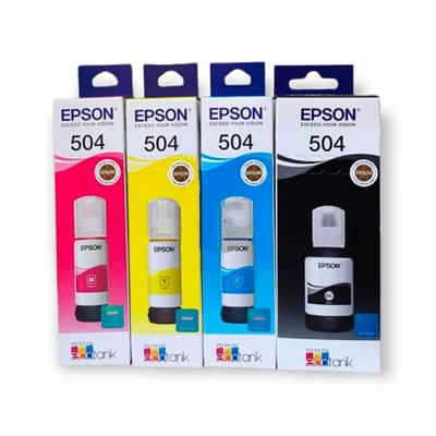 EPSON KIT 4 TINTAS T504 ECOTANK TINTA CONTINUA L4150 L4160 L6270 PACK