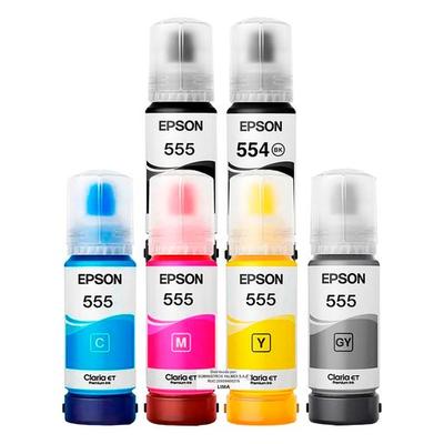 EPSON KIT DE TINTAS T555 Y T554 6 COLORES PARA L8160/L8180 ORIGINAL T554-T555 PACK TINTA