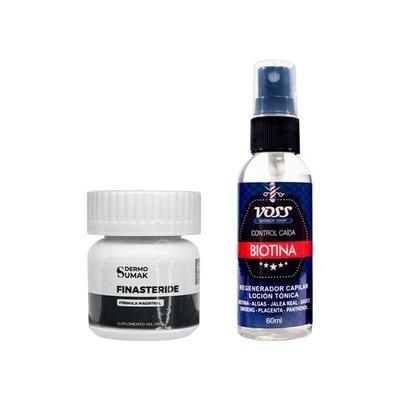 FINASTERIDE 1MG X 60 CAPSULAS + BIOTINA CONTROL DE CAIDA VOSS 60ML