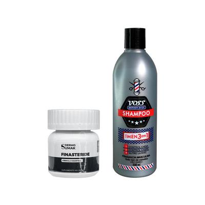 FINASTERIDE 1MG X 60 CAPSULAS + SHAMPOO VOSS 3 EN 1 FOR MEN 60 CAPSULAS + 500ML