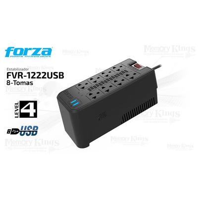 FORZA ESTABILIZADOR FVR- 1222USB 1200VA 600W + II USB 3.0 FVR-1222USB