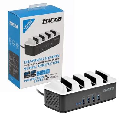 FORZA SUPRESOR DE PICOS FSP-4412USB 4 TOMAS+4PTOS USB WHITE/BLACK