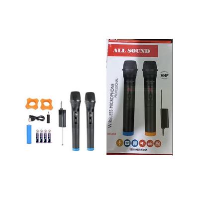 GENERICO MICROFONO DOBLE ALL SOUND WP-10VB INALAMBRICO PROFESIONAL COLOR NEGRO