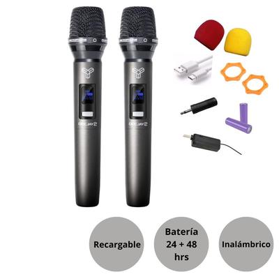 GENERICO MICROFONO INALAMBRICO DUAL DEEJAY 2 TRK M9632 VHF RECARGABLE DURACION DE 24 A 48 HORAS TRKM9632