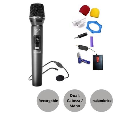 GENERICO MICROFONO INALAMBRICO VINCHA Y MANO MASTER 2 TRK M639 VHF RECARGABLE M639VHF