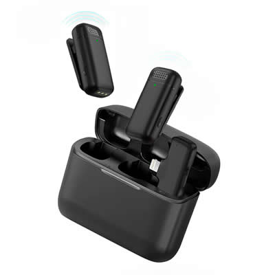 GENERICO MICROFONO SOLAPERO INALAMBRICO DUAL CON CASE CARGA TIPO C K13