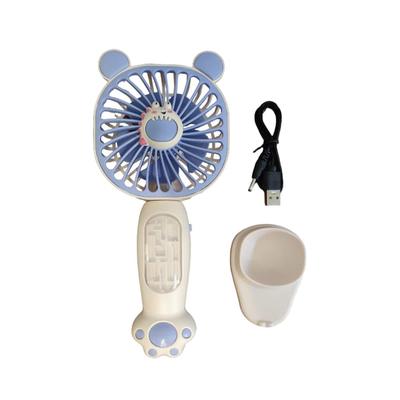 GENERICO MINI VENTILADOR DE MANO Y ESCRITORIO CARTOON FAN HQ40A CELESTE