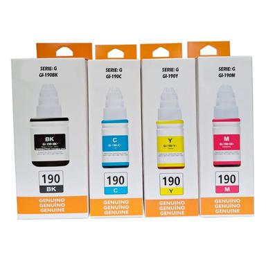 GENERICO PACK DE TINTA COMPATIBLE GI190 PARA CANON G3110 G2100 GI190BK / GI190C GI190M/ GI190Y