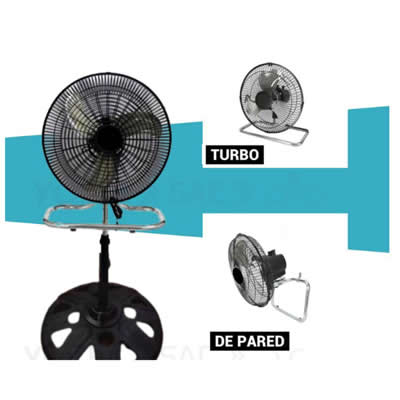 GENERICO VENTILADOR DE PIE 60 WATTS ORBITAL 10" 3 EN 1 EK1001