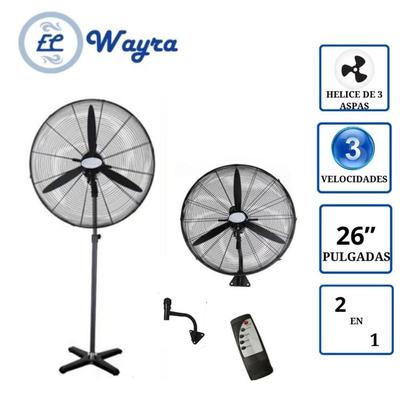 GENERICO VENTILADOR INDUSTRIAL WAYRA WI2602 PEDESTAL Y PARED CON CONTROL 26"
