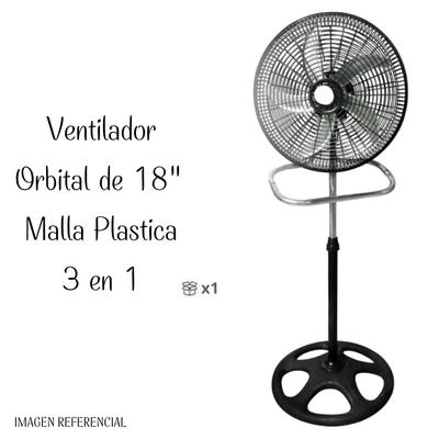 GENERICO VENTILADOR ORBITAL DE 5 ASPAS MALLA PLASTICA 3 EN 1 18" 1255IK