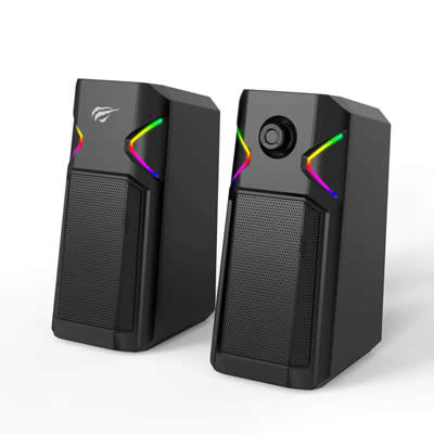 HAVIT PARLANTE GAMER RGB GAMENOTE SK205 2.0 DEPORTIVO ELECTRONICO ESTEREO PARA PC LAPTOP C/NEGRO