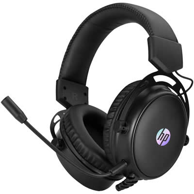 HP AUDIFONOS OVER-EAR DHE-8005 ESTEREO LED CON MICROFONO NEGRO HP DHE-8005