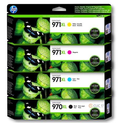 HP KIT TINTA NEGRO 970XL 971XL CYAN MAGENTA AMARILLO PACK