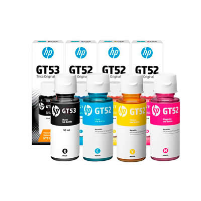 HP TINTA MULTICOLOR JUEGO BOTELLAS GT53 GT52 ORIGINAL
