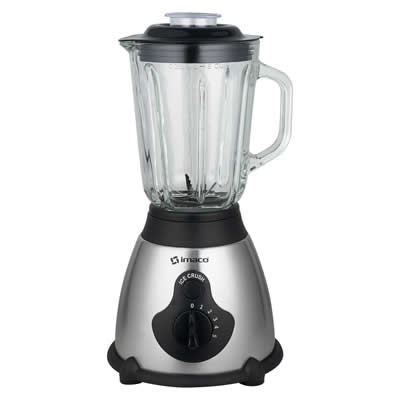 IMACO LICUADORA 1.5L 450W ACERO CON VASO DE VIDRIO BLS509