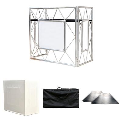 IMPORTADO MESA DE EVENTO PROFESIONAL AMERICAN DJ PRO EVENT TBL 2 CON SCRIM- BOLSA Y ESTANTES (PLATA | BLANCO)