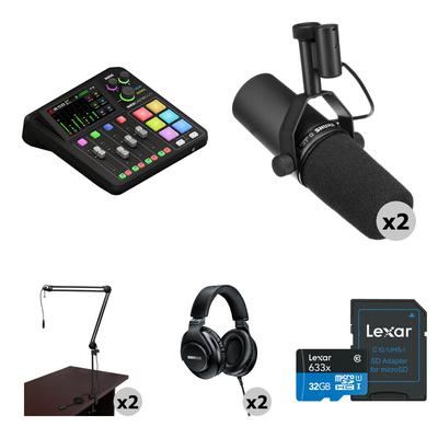 IMPORTADO RODE RODECASTER DUO KIT DE PODCASTING PARA 2 PERSONAS CON MICROFONOS SM7B- BRAZOS TRANSMISION Y A