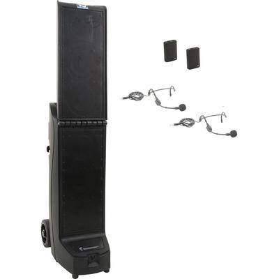 IMPORTADO SISTEMA ANCHOR AUDIO BIGFOOT 2 CON RECEPTOR INALAMBRICO DOBLE- DOS BELTPACKS Y MICROFONOS DE COL