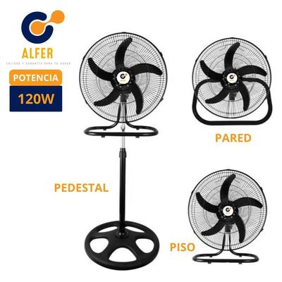IMPORTADO VENTILADOR 3 EN 1 DE 18 PULGADAS Y 120 WATTS NEGRO MOTOR SILENCIOSO ALFER0001