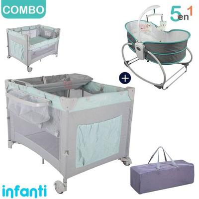 INFANTI CUNA CORRAL INFANTI ALWAYS TOGETHER MINT CON SILLA ROCKER 5 EN 1 6537