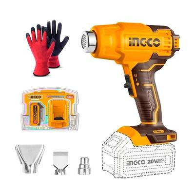 INGCO PISTOLA DE CALOR INALAMBRICA 20V + 1 BAT 4AH CARGADOR - COMBO