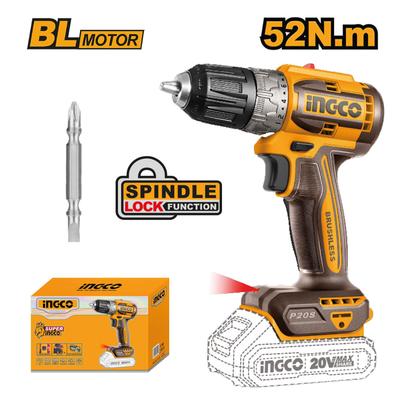 INGCO TALADRO ATORNILLADOR INALAMBRICO BRUSHLESS INGCO 20V 52 NM CDLI204531 20V 52 NM