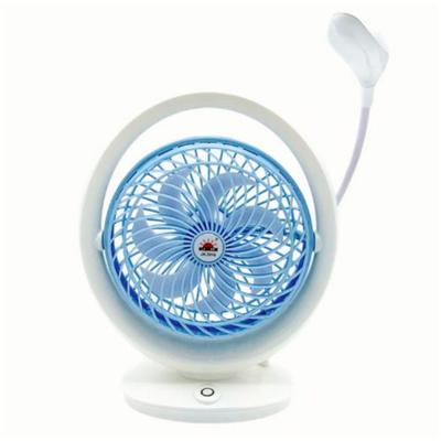 INSPIRA MARKET VENTILADOR DE ESCRITORIO CON LAMPARA PORTATIL RECARGABLE CELESTE