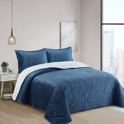 KAZ HOME COLLECTION CUBRECAMA OI25 VELVET SHERPA AZUL - VELVET SHERPA