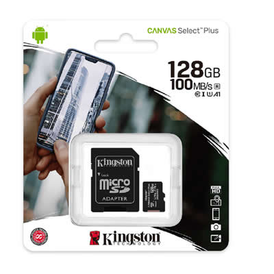 KINGSTON MEMORIA 128 GB MICRO SD CLASS 10 ORIGINAL NEGRO 128GB CLASE