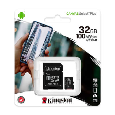 KINGSTON MEMORIA MICRO SD CANVAS SDCS2 32GB CLASE 10 UHS-I 100MBS