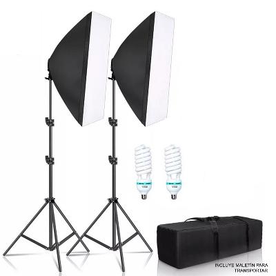 KIT DE LUCES INTERLUD SOFT BOX FOTOGRAFIA Y VIDEO 2 LUCES 105W 6500K - KIT DE ILUMINACION SOFT BOX PARA FOTOGRAFIA Y VIDEO