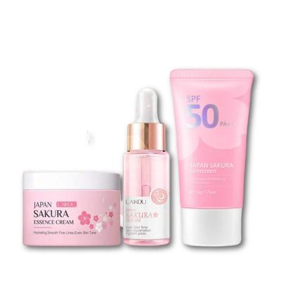 LAIKOU CREMA SAKURA 50G + SERUM JAPAN SAKURA 17ML + PROTECTOR SOLAR SPF50