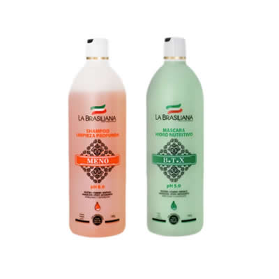 LA BRASILEÑA SHAMPOO ANTIRESIDUOS MENO 500ML + BTX REDUCTOR CAPILAR 500ML