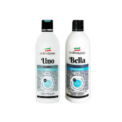 LA BRASILIANA SHAMPOO UNO NUT SIN SAL + MASCARA CAP BELLA RECTIFICADORA LA BRASILIANA 500 ML