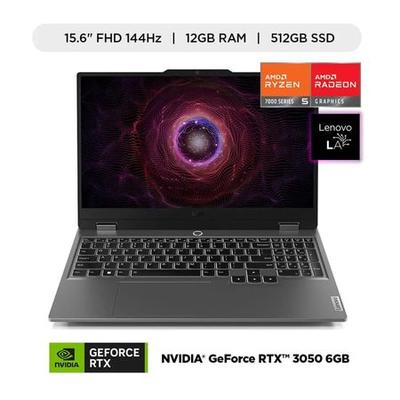 LENOVO LAPTOP LOQ 15ARP9 R5 7235HS 12GB 512GB 6G VIDEO RTX 3050 15.6 FHD WINDOW 11 GRIS 83JC005RLM