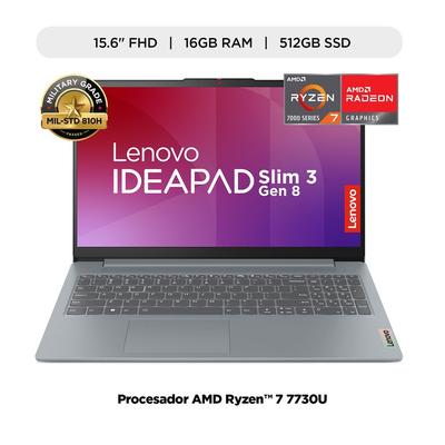 LENOVO LAPTOP NB IP SLIM 3 15ABR8 R7-7730U 15.6" 16GB RAM 512GB SSD W11 ARCTIC GREY 82XM00GDLM R7