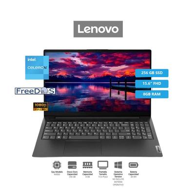 LENOVO LAPTOP V15 G2 IJL 15.6 FHD TN CELERON N4500 1.1-2.8GHZ 8GB DDR4-2933MHZ 256GB SSD M.2 FREEDOS 82QY00QALM