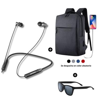LENOVO SET AUDIFONOS IN-EAR HE05 BLUETOOTH MOCHILA PORTALAPTOP REGALO LENOVO HE05 IN-EAR