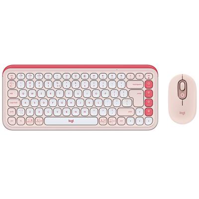 LOGITECH KIT TECLADO Y MOUSE POP ICON BLUETOOTH MULTIDISPOSITIVO ROSADO