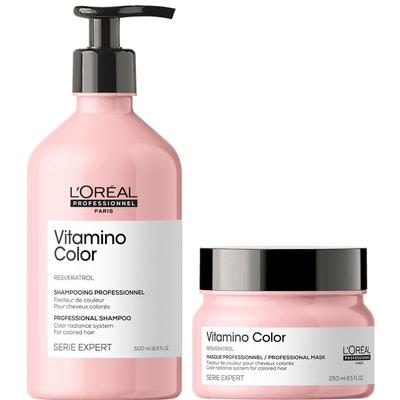 L'OREAL PROFESSIONNEL SHAMPOO CABELLO TEÑIDO 500ML + MASCARILLA 250ML L'OREAL VITAMINO COLOR