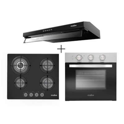MABE TRI-COMBO EMPOTRABLE COCINA PM6045GV0 CAMPANA CMU6020PB0 HORNO HM6022EYAI0 PM6045GV0+CMU6020PB0+HM6022EYAI0