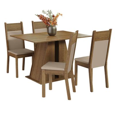 MADESA JUEGO DE COMEDOR ANGEL CON 4 SILLAS MARRON/BEIGE